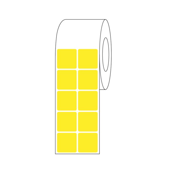 Thermal Transfer Slide Label, 15/16" x 15/16", 2 Across Yellow